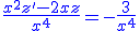 3$\blue\frac{x^2z'-2xz}{x^4}=-\frac{3}{x^4}