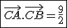 3$\fbox{\vec{CA}.\vec{CB}=\frac{9}{2}}