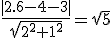 3$\frac{|2.6-4-3|}{\sqrt{2^2+1^2}}=\sqrt{5}