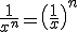 3$\frac{1}{x^n}=\(\frac{1}{x}\)^n