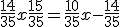 3$\frac{14}{35}x + \frac{15}{35} = \frac{10}{35}x - \frac{14}{35}