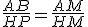 3$\frac{AB}{HP}=\frac{AM}{HM}