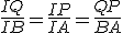3$\frac{IQ}{IB} = \frac{IP}{IA}=\frac{QP}{BA}