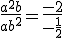 3$\frac{a^2b}{ab^2}=\frac{-2}{-\frac{1}{2}}