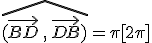 3$\hat{(\vec{BD}\,,\,\vec{DB})}=\pi[2\pi]