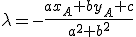 3$\lambda=-\frac{ax_A+by_A+c}{a^2+b^2}