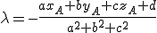 3$\lambda=-\frac{ax_A+by_A+cz_A+d}{a^2+b^2+c^2}