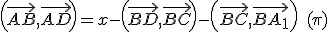 3$\left( \vec{AB},\vec{AD} \right) = x  - \left( \vec{BD},\vec{BC} \right) - \left( \vec{BC},\vec{BA_1}\right)\quad(\pi)