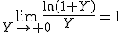 3$\lim_{Y\to 0}\frac{\ln(1+Y)}{Y}=1