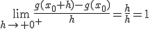 3$\lim_{h\to 0^+}\frac{g(x_0+h)-g(x_0)}{h}=\frac{h}{h}=1