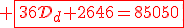 3$\red \fbox{36\cal{D}_d+2646=85050