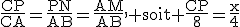 3$\rm\frac{CP}{CA}=\frac{PN}{AB}=\frac{AM}{AB}, soit \frac{CP}{8}=\frac{x}{4}