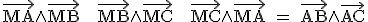 3$\rm\vec{MA}\wedge\vec{MB} + \vec{MB}\wedge\vec{MC} + \vec{MC}\wedge\vec{MA} = \vec{AB}\wedge\vec{AC}