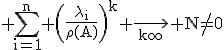 3$\rm \Bigsum_{i=1}^{n} \(\frac{\lambda_{i}}{\rho(A)}\)^{k} \longrightarrow_{k\infty} N\no=0