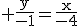 3$\rm \frac{y}{-1}=\frac{x}{-4}