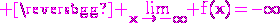 3$\rm \magenta \lim_{x\to-\infty} f(x)=-\infty