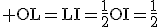 3$\rm OL=LI=\frac{1}{2}OI=\frac{1}{2}