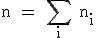 3$\rm n = \Bigsum_{i} n_i