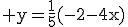 3$\rm y=\frac{1}{5}(-2-4x)