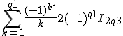 3$\sum_{k=1}^{q+1} \frac{(-1)^{k+1}}{k} + 2(-1)^{q+1} I_{2q+3}