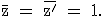 3$\textrm \bar{z} = \bar{z'} = 1.