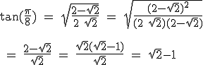 Tan Pi 8 Forum De Maths