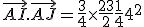 3$\vec{AI}.\vec{AJ} = \frac{3}{4}\times\frac{23}{2}+ \frac{1}{4}4^2