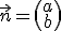 3$\vec{n}=\left({\begin{array}{c}a\\b\end{array}}\right)