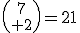 3${7\choose 2}=21