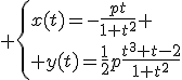 3$ \{{x(t)=-\frac{pt}{1+t^2} \\ y(t)=\frac{1}{2}p\frac{t^3+t-2}{1+t^2}