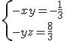 3$ \{-x+y = -\frac{1}{3} \\ -y+z = \frac{8}{3}