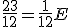 3$ \frac{23}{12} = \frac{1}{12}E
