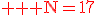 3$ \red \rm N=17
