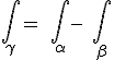 3$ \rm \Bigint_\gamma = \Bigint_\alpha - \Bigint_\beta