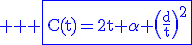 3$ \rm \blue \fbox{C(t)=2t+\alpha \(\frac{d}{t}\)^2