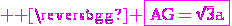 3$ \rm \magenta \fbox{AG=\sqrt{3}a}