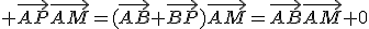 3$ \vec{AP}\vec{AM}=(\vec{AB}+\vec{BP})\vec{AM}=\vec{AB}\vec{AM}+0