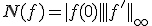 3$ N(f) = |f(0)| + ||f'||_{\infty}