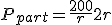 3$ P_{part} = \frac{200}{r}+2r 