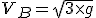 3$ V_B = \sqrt{3\time g}