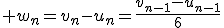 3$ w_n=v_n-u_n=\frac{v_{n-1}-u_{n-1}}{6}