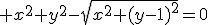3$ x^2+y^2-\sqrt{x^2+(y-1)^2}=0