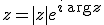 3$ z = |z|e^{i \, \arg z}