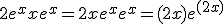 3$2e^xxe^x=2xe^xe^x=(2x)e^{(2x)}