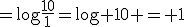 3$=\log\frac{10}{1}=\log 10 = 1