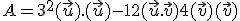 3$A=3^2(\vec u).(\vec u)-12(\vec u.\vec v) + 4(\vec v)(\vec v)