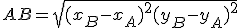 3$AB = \sqrt{(x_B - x_A)^2 + (y_B - y_A)^2}