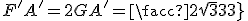 3$F^'A^'=2GA^'=\frac{2\sqrt3}{3}