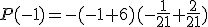 3$P(-1)=-(-1+6)(-\frac{1}{21}+\frac{2}{21})