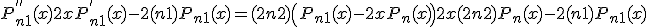 3$P^{''}_{n+1}(x) + 2xP^{'}_{n+1}(x) - 2(n+1)P_{n+1}(x) = (2n+2)\left( P_{n+1}(x)-2xP_n(x) \right) + 2x(2n+2)P_n(x) - 2(n+1)P_{n+1}(x)
